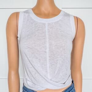 Athleta, White Breezy Linen Like Twist Front Tank, Women’s X-Small, Activewear